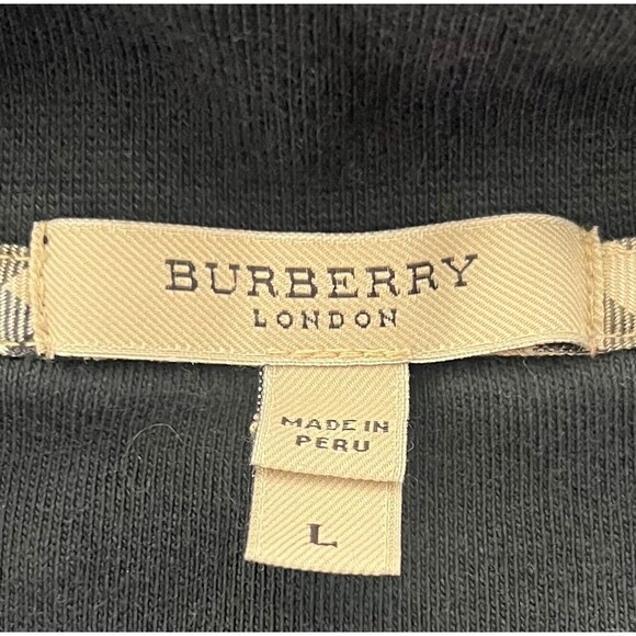 Burberry London Mens Cotton Quarter Zip Pullover Jacket Size Large Black - Picture 6 of 6